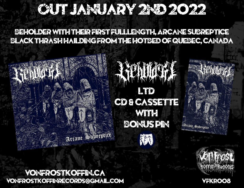 ON SALE JANUARY 2nd! Beholder - Arcane Subreptice CD & Cassette